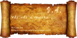 Vörös Anetta névjegykártya