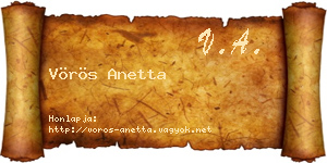 Vörös Anetta névjegykártya