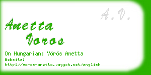 anetta voros business card